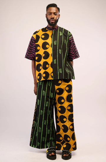 Dye Lab Orange and Black Wide Leg Pants